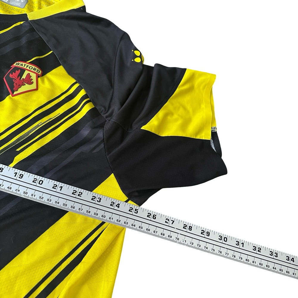 Kelme Watford FC Soccer Jersey 2023 2024 Home Mens 2XL Yellow Black MrQ Corpay - Picture 9 of 12